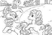 (^_^) MY LITTLE PONY coloring pages - Ponies having a picnic